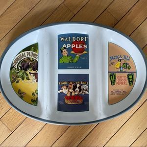 Vintage Relish Tray Vintage Labels by Sakura Large Platter